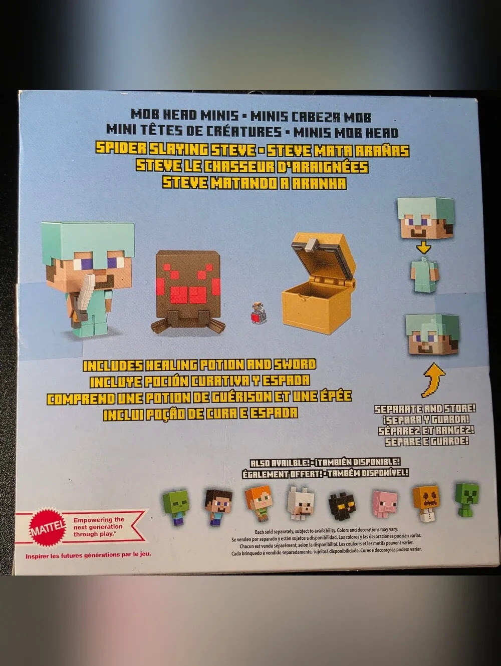 Minecraft Spider Slaying Steve Mob Head Minis – Blue (NEVER OPENED)